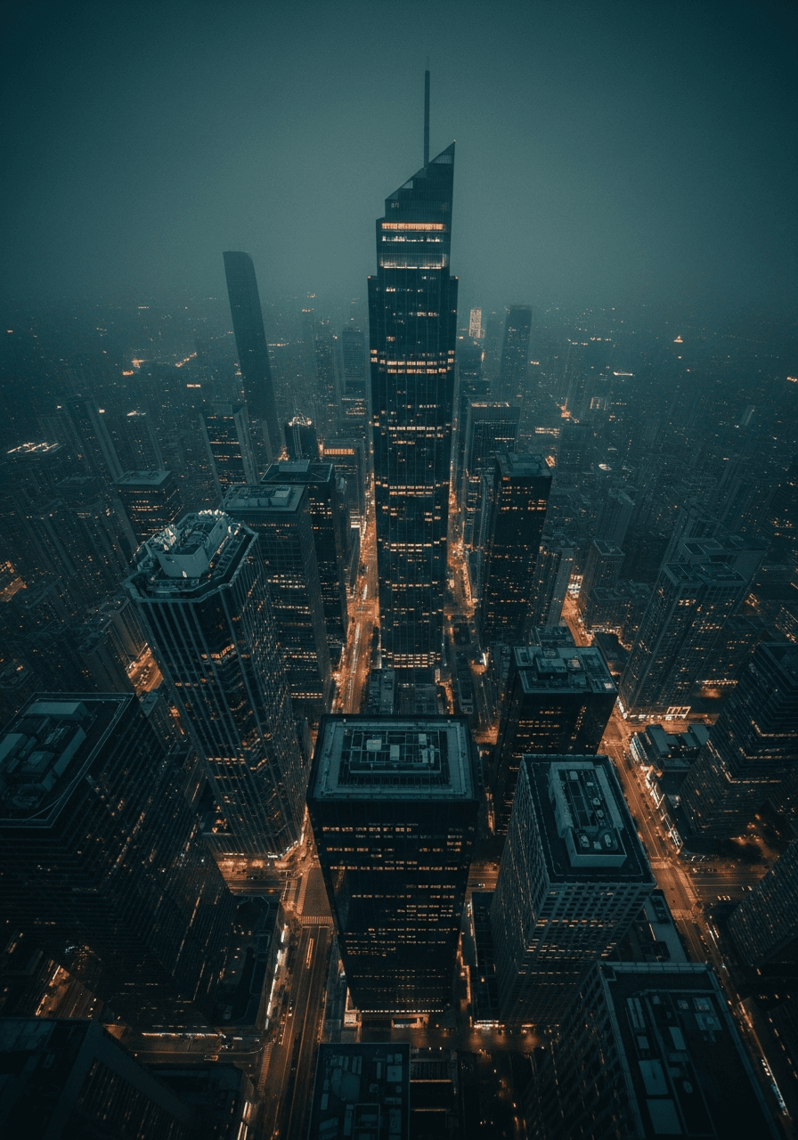 City skyline at night